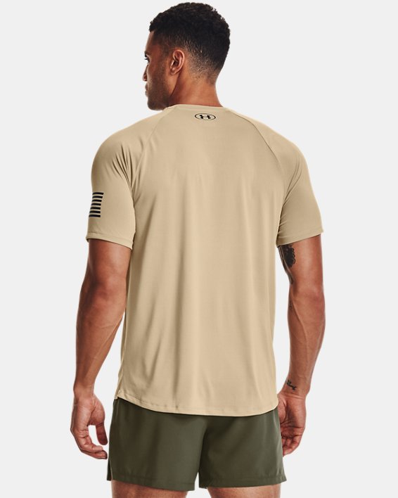 Men's UA Tech™ Freedom Short Sleeve T-Shirt, Brown, pdpMainDesktop image number 1